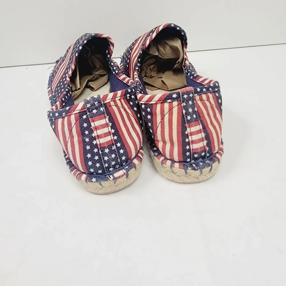Coldwater Creek Stars and Stripes Americana USA Flag Escape Espadrilles Size 7